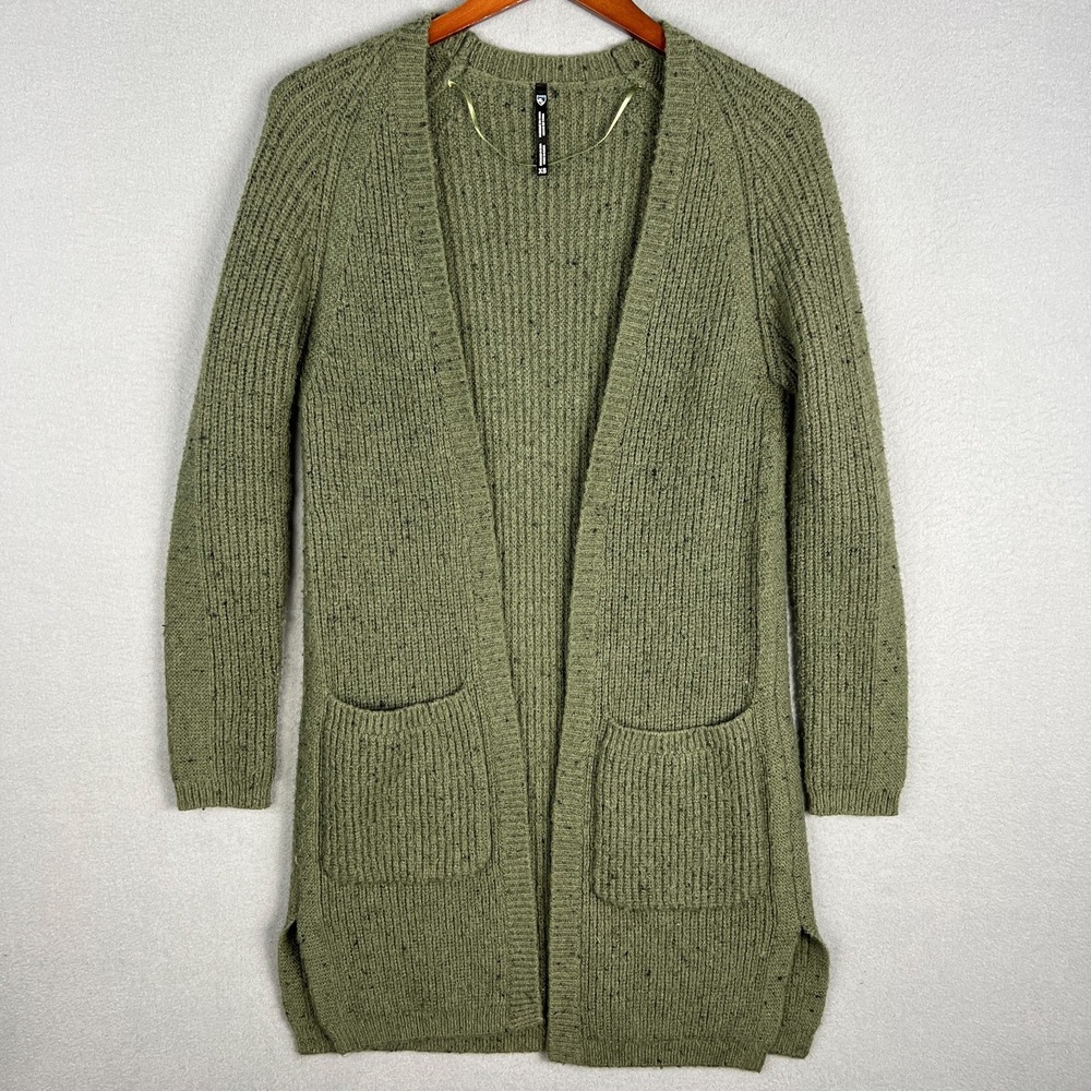 Kuhl Ida Open Cardigan Sweater Womans XS Merino Wool‎ Blend Pockets Shawl